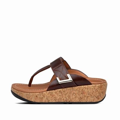 Fitflop Remi Adjustable Leather - Sandalen Damen - Schokolade Braun (ZLC798532)